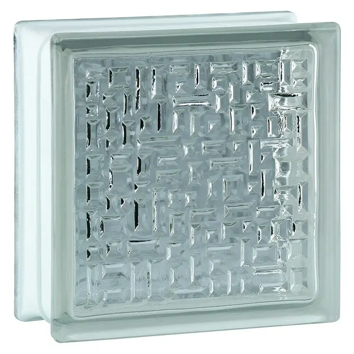 Fuchs Design Bloque de vidrio Pure - Claro, 19 x 19 x 8 cm - Vista de perfil izquierdo