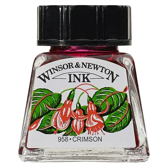 Winsor & Newton Tinta za crtanje - Karmesin, 14 ml, Boca - Pogled sprijeda