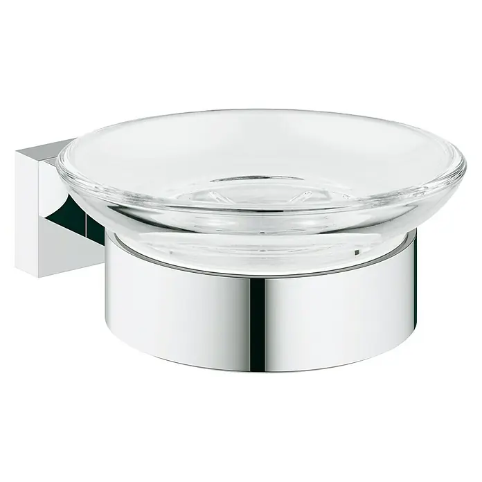 Grohe Essentials Cube Seifenschale - Mit Halterung, Chrom, Glänzend - Vorderansicht