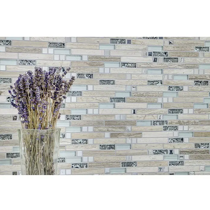 Mosaikfliese Crystal Mix XCM MV818 - 30 x 30 cm, Weiß, Matt - Detailaufnahme
