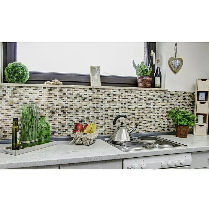 Mosaikfliese Crystal Mix XIC B1153 - 30 x 28,5 cm, Beige, Glänzend - Anwendungsbeispiel
