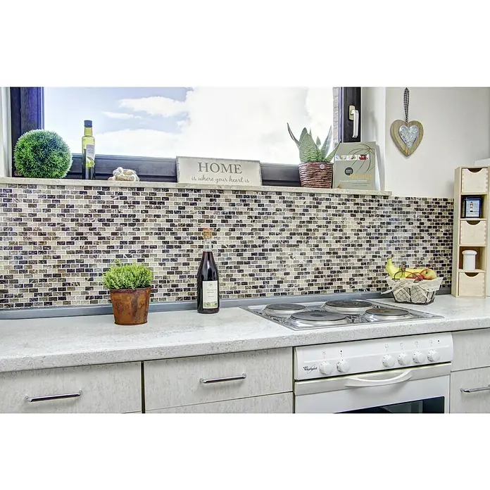 Mosaikfliese Crystal Mix XIC B1155 - 30 x 28,5 cm, Braun, Glänzend - Anwendungsbeispiel