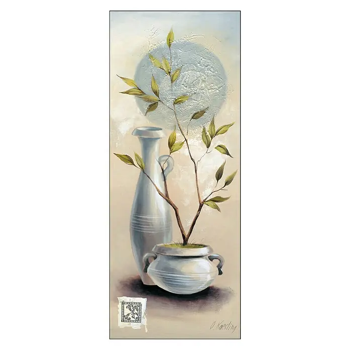 ProArt Leinwandbild Konventionel - Blue Flowery I, B x H: 30 x 80 cm - Vorderansicht