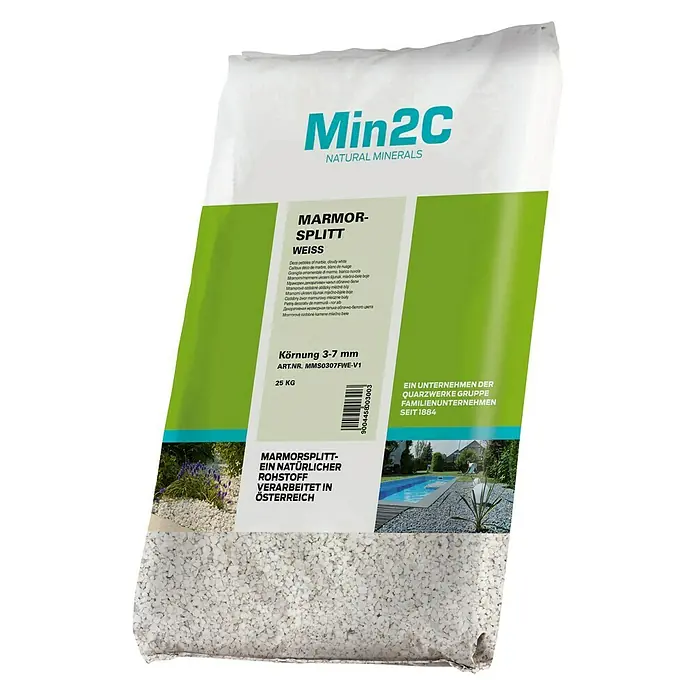 Min2C Marmorsplitt - Körnung: 9 mm - 12 mm, Schwarz, 600 kg