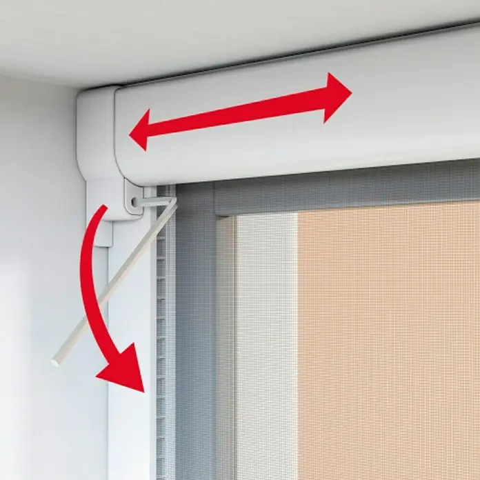 Windhager Insektenschutz-Fensterrollo Plus - 100 x 160 cm, Weiß, Klebebefestigung