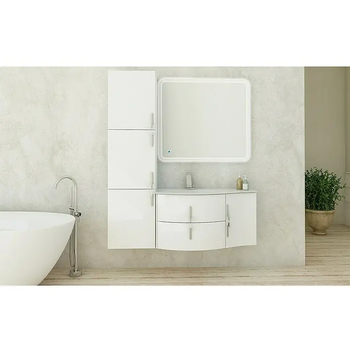 Baden Haus Badmöbel-Set Sting - 150 cm, Weiß, Hochglanz