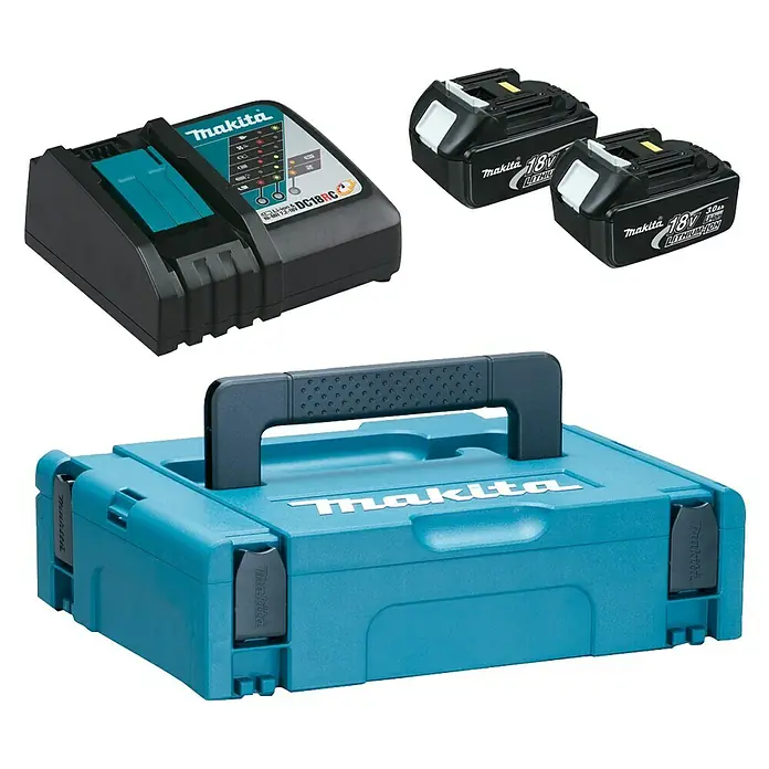 Makita Akku & Ladegerät Set 197952-5 - 2 Akkus, 18 V, Li-Ionen, 3 Ah