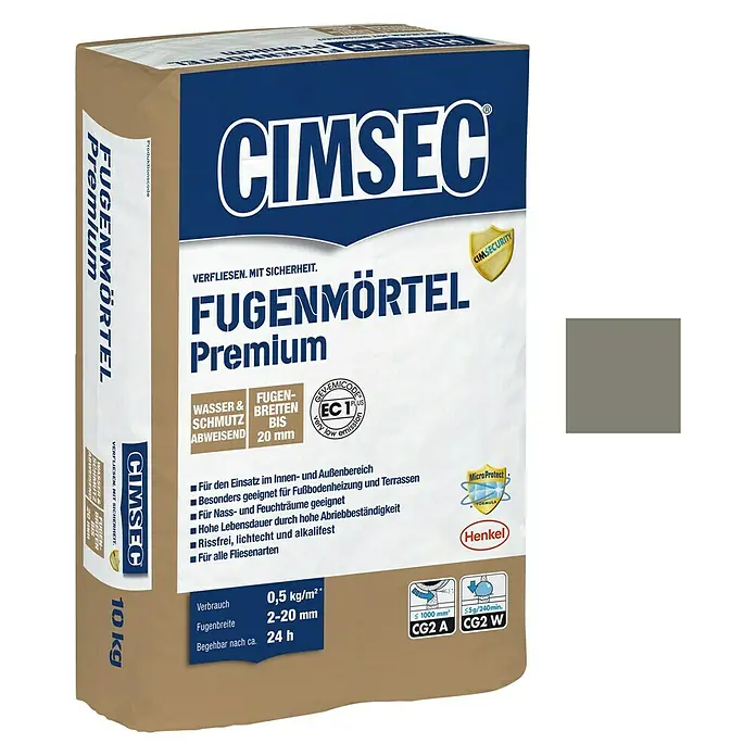Cimsec Fugenmörtel Premium - Grau, 10 kg
