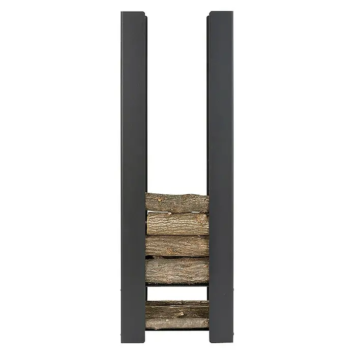 Holzkorb Irena - 53 x 34,5 x 110 cm, Stahl, Schwarz