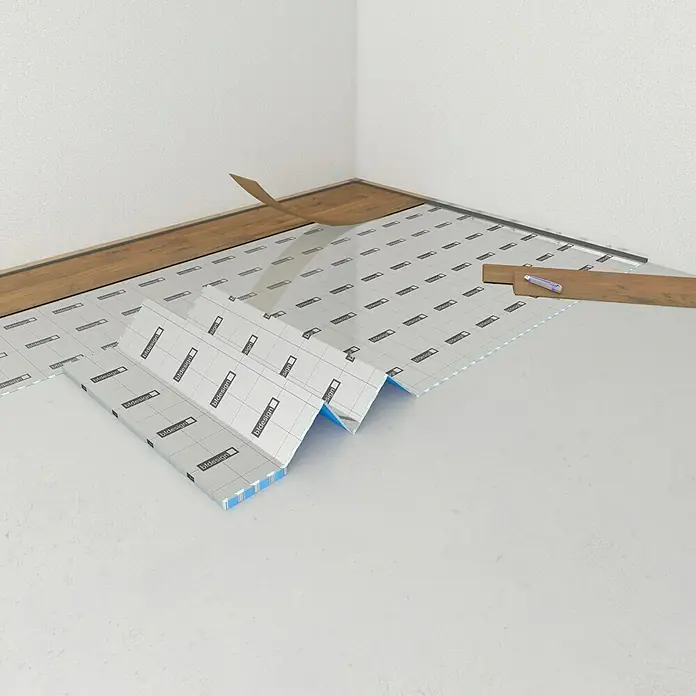 b!design Podloga za izolaciju Silent Underlay - 10 m², Debljina: 1,5 mm - Proizvod u upotrebi