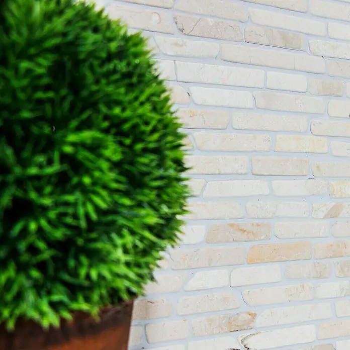 Mozaik pločica Brick - 30,5 x 30,5 cm, Bež boje, Mat - Detaljan prikaz