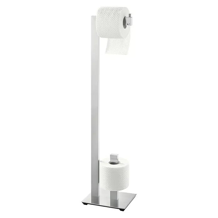 Zack Linea Toilettenbutler - Höhe: 72,7 cm, Edelstahl, Matt - Vorderansicht
