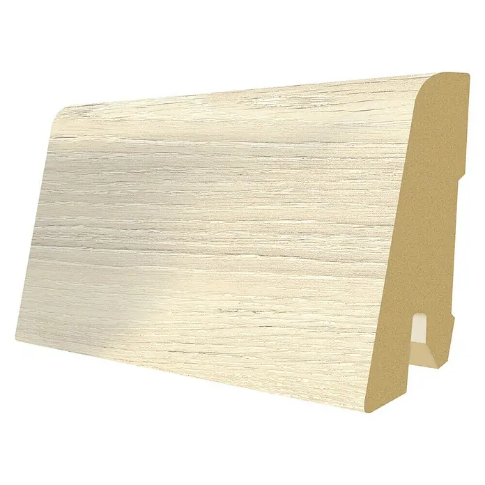 Egger Sockelleiste Summersville Eiche Weiß - 2,4 m x 17 mm x 60 mm, Gerade - Rechte Seitenansicht