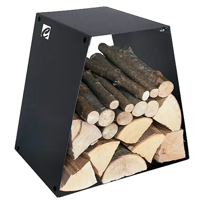 Holzkorb Franz - 48,5 x 36 x 47 cm, Stahl, Schwarz