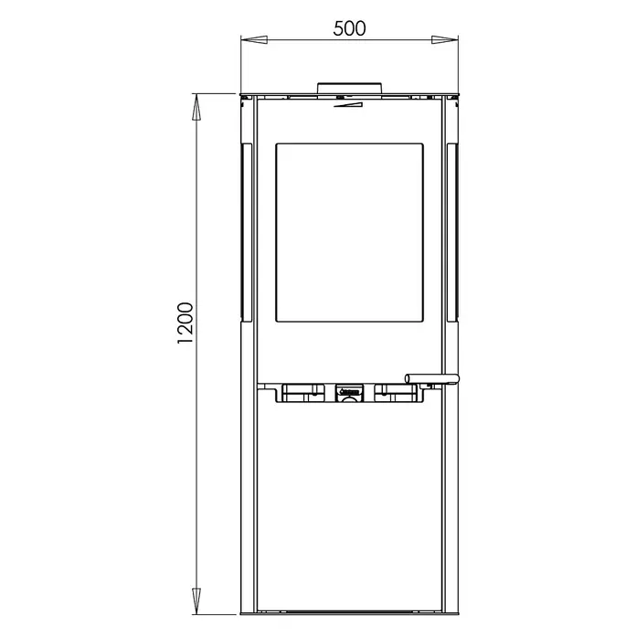 Aduro Kaminofen 9-5 - 6 kW, Raumheizvermögen: 334 m³, Mit Holzfach, Schwarz - Detailaufnahme