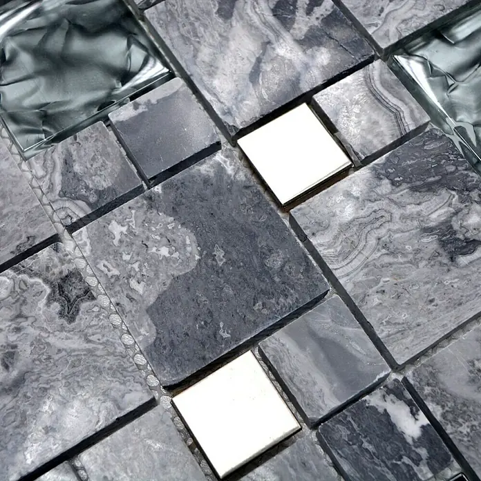 Mosaikfliese Crystal Mix XCM MC609 - 30 x 30 cm, Grau, Matt