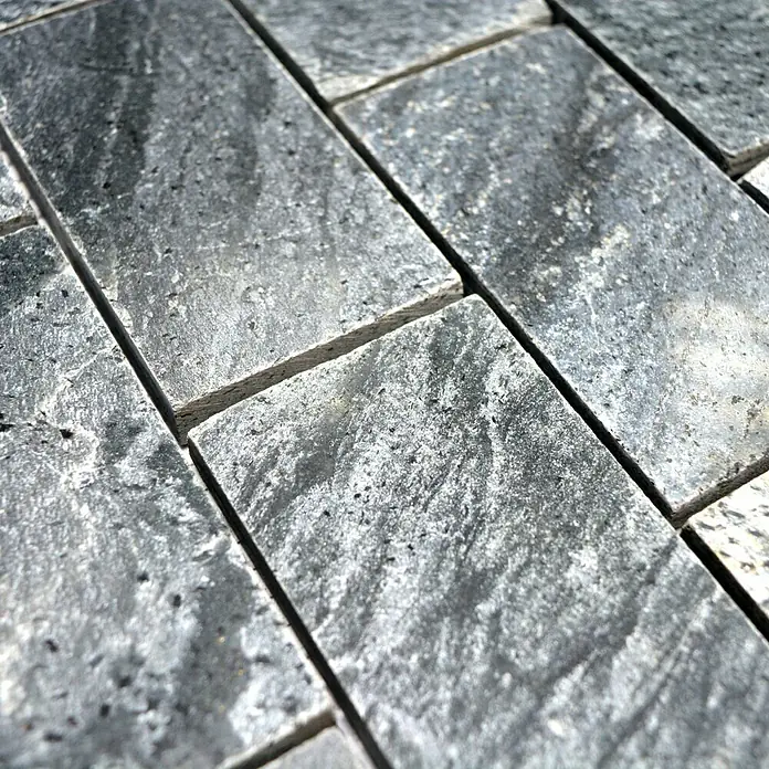 Mosaikfliese Brick XMI 115 - 30,5 x 32,5 cm, Silbergrau, Matt