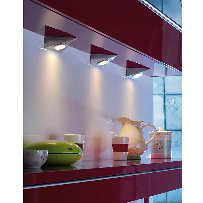 Paul Neuhaus LED-Unterbauleuchten-Set - 2,5 W, Warmweiß, Dreieckig, 3 Stk. - Vorderansicht
