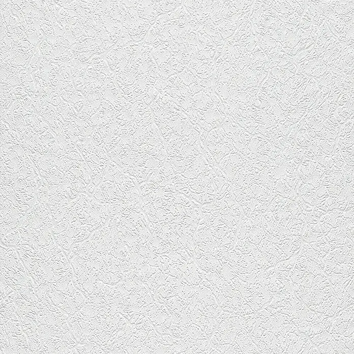 Rasch Papiertapete Aderstruktur - Weiß, Uni, 10,05 x 0,53 m - Vorderansicht