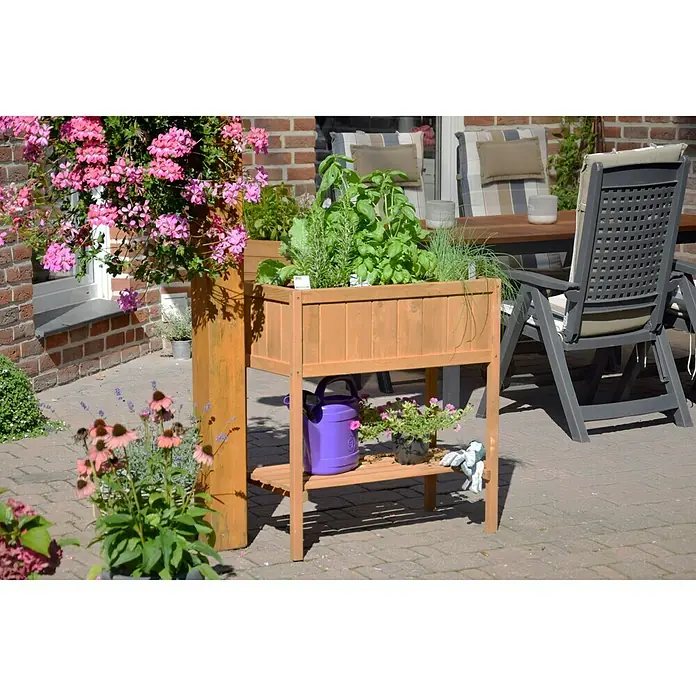 Dobar Hochbeet - 76 x 40 x 80 cm, Braun, Kiefer - Stimmungsaufnahme
