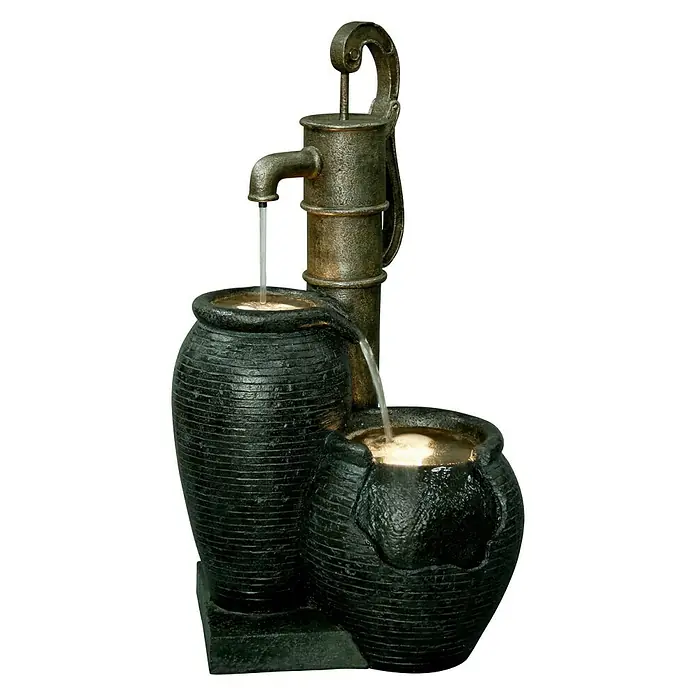 Dobar Kunststeinbrunnen - 47,5 x 38,5 x 84 cm - Vorderansicht