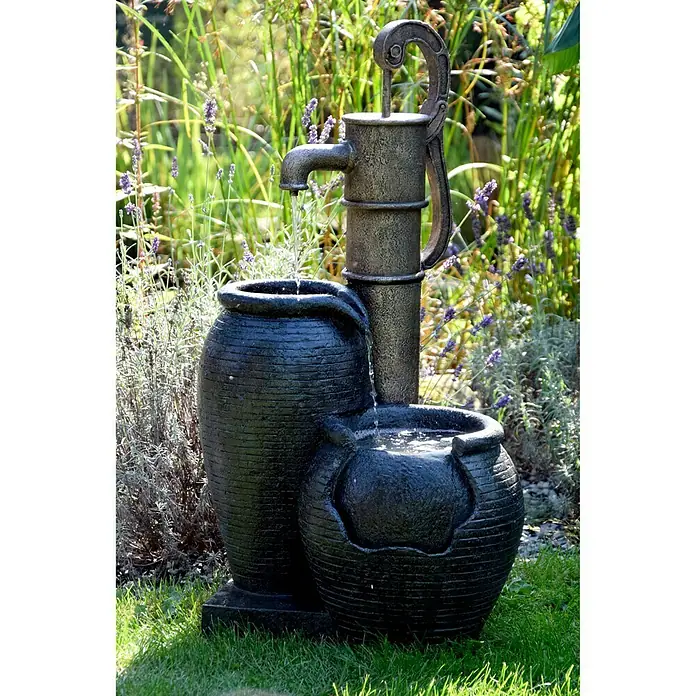 Dobar Kunststeinbrunnen - 47,5 x 38,5 x 84 cm - Stimmungsaufnahme