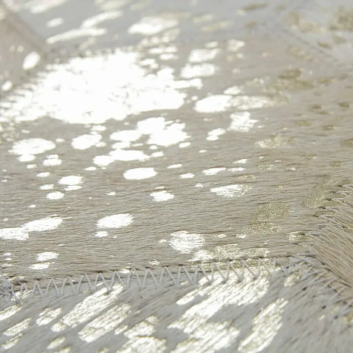 Kayoom Echtlederteppich Dazzle 200 - Elfenbein/Gold, L x B: 150 x 80 cm, 100 % Leder - Rückansicht
