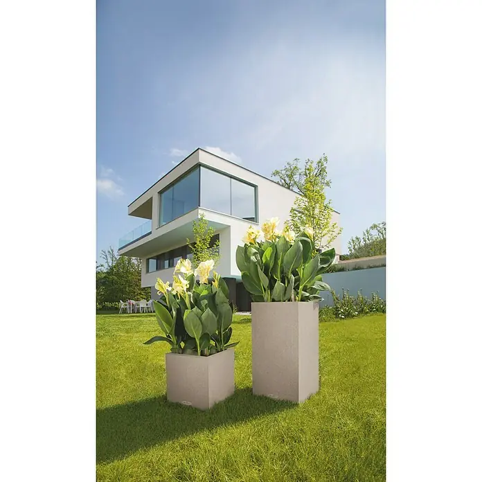 Lechuza Color Pflanzsäule eckig Canto - Außenmaß (L x B x H): 40 x 40 x 76 cm, Kunststoff, Sandbeige - Stimmungsaufnahme