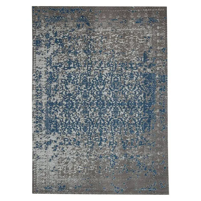 Kayoom Teppich Sunny 300 - Beige/Blau, 170 x 120 cm, 100% Polyester - Vorderansicht