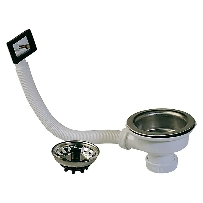 Válvula para fregadero con cestilla y rebosadero - Polipropileno, 1½", Apto para: Fregaderos