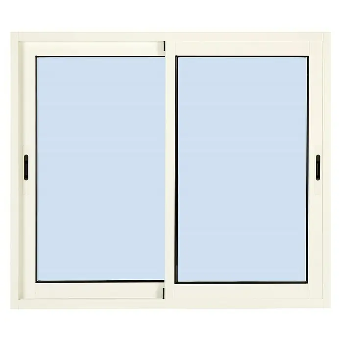 Solid Elements Ventana corredera de aluminio - 100 x 100 cm, Blanco, Sin persiana