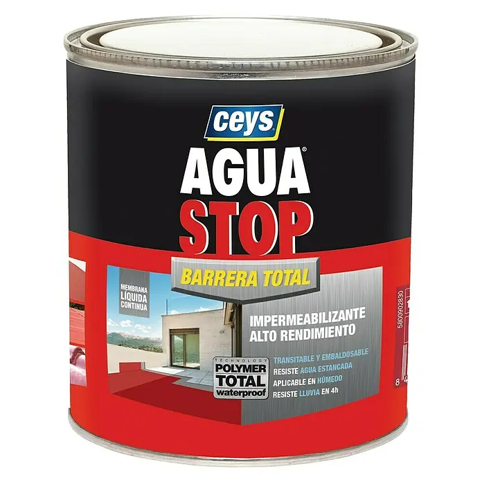 Ceys Impermeabilizante de alto rendimiento Agua Stop - Rojo, 1 kg
