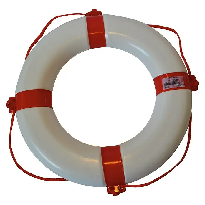 Salvavidas - Blanco/Rojo, Diámetro exterior: 60 cm, Diámetro interior: 35 cm