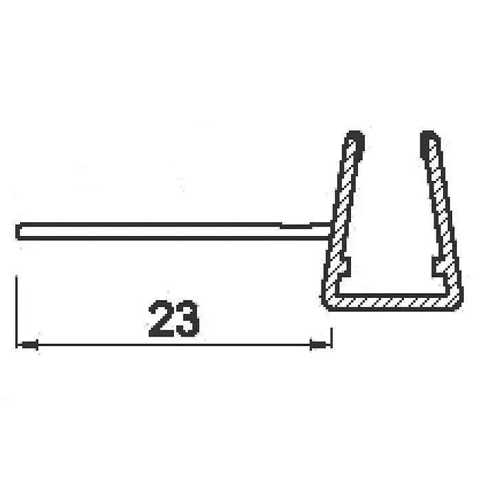 Perfil de sellado de cruce L - L x An x Al: 200 x 3,12 x 3 cm