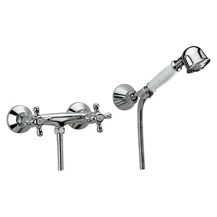 Grifo de ducha bimando Rustic - Cromo, Brillante