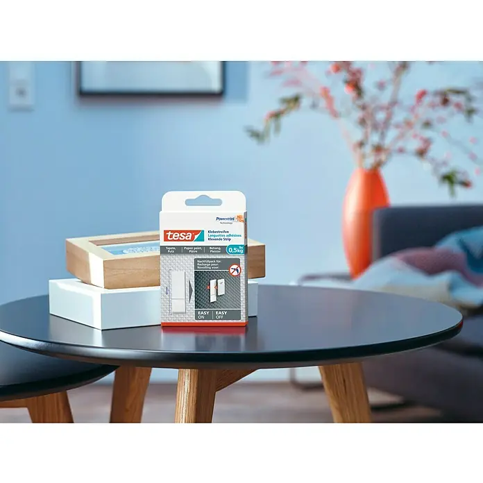 Tesa Powerstrips Tira autoadhesiva - Apto para: Paredes pintadas, Carga soportada: 0,5 kg, 9 uds.