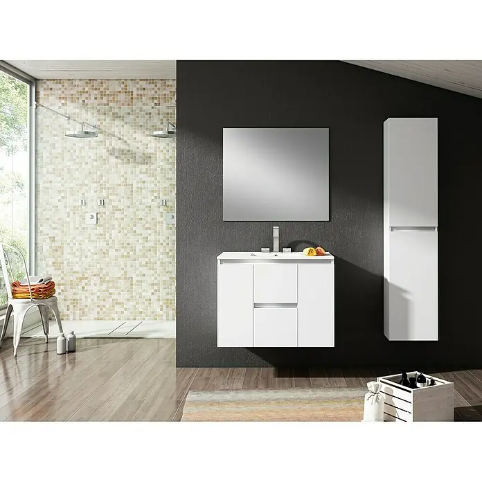 Armario colgante Level - 25 x 35 x 160 cm, Blanco