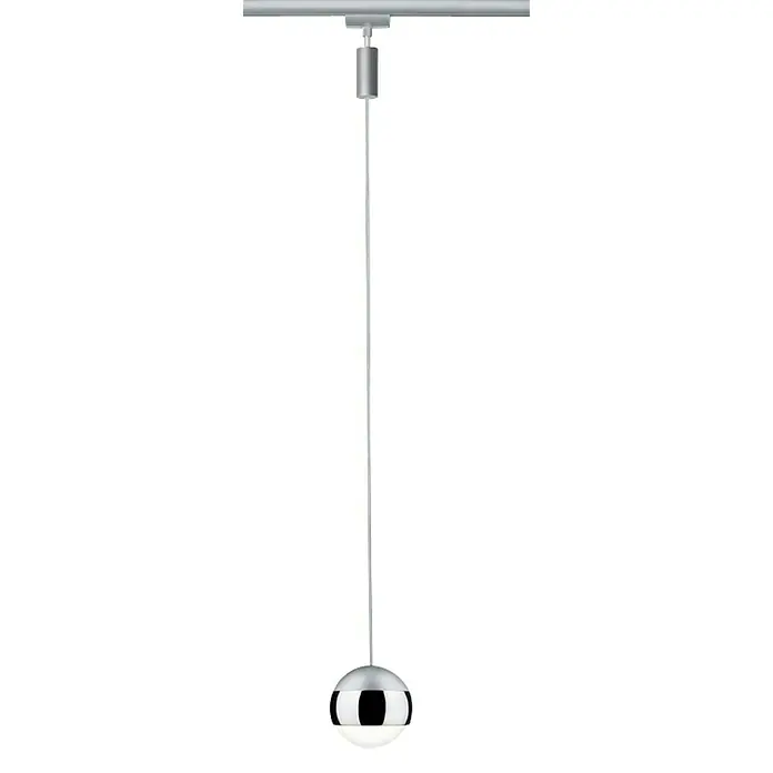 Paulmann URail LED-Pendelleuchte Capsule II - 6 W, Chrom, Chrom matt, Höhe: 130 cm - Vorderansicht