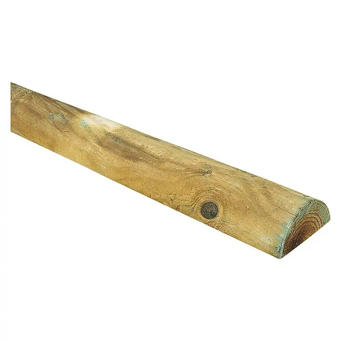 Forest-Style Poste para cercado Pony semiredondo - Altura: 250 cm, Marrón nuez, Madera