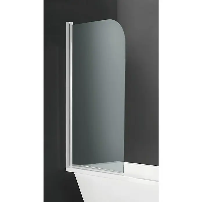 Mampara para bañera Nora - 1 pieza, 80 x 140 cm, Vidrio transparente, Cromo