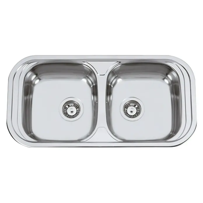 Rodi Fregadero encastrable Sevilla - 43,5 x 86 cm, Acero inoxidable, Cromo