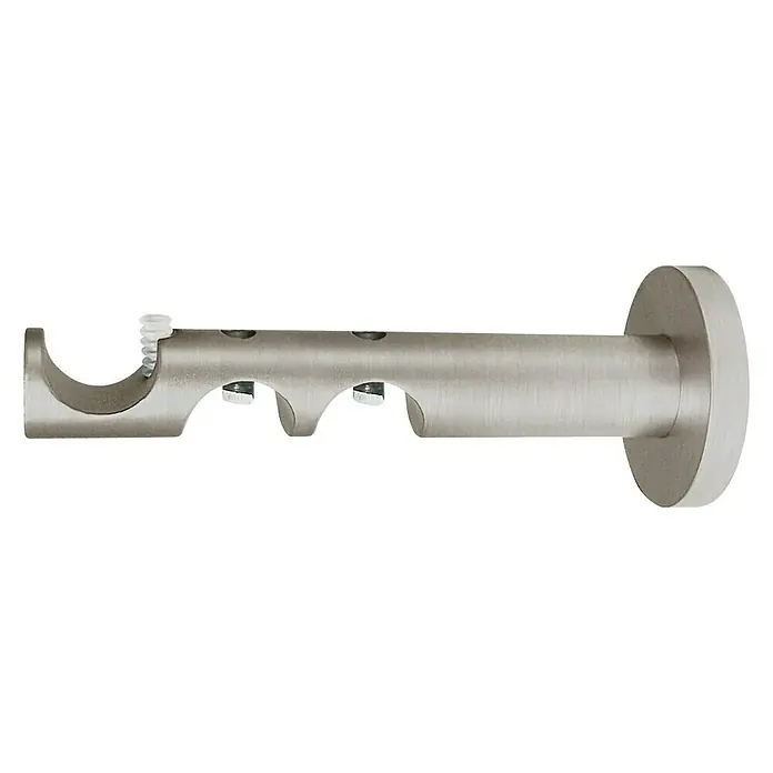 Expo Ambiente Trostruki nosač karniše Function Track - Izgled plemenitog čelika, Prikladno za: Šipke za zavjese Ø 16 mm, 12 cm - Pogled sprijeda