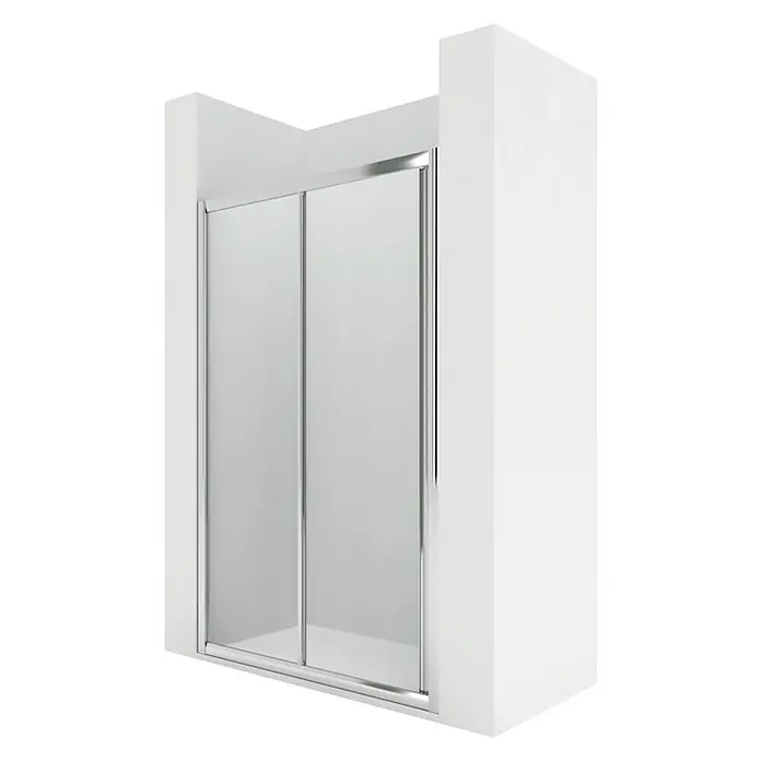 Roca Mampara de ducha frontal Victoria L2-E - An x Al: 140 x 190 cm, 4 mm, Cromo