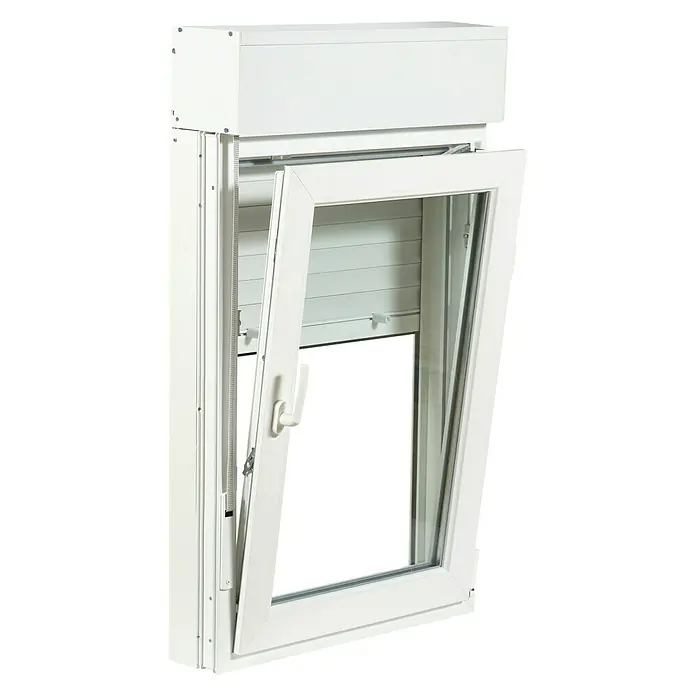 Solid Elements Ventana de PVC 1 hoja practicable-oscilobatiente - 70 x 118 cm, Apertura según normativa: Derecha, Blanco, Con persiana