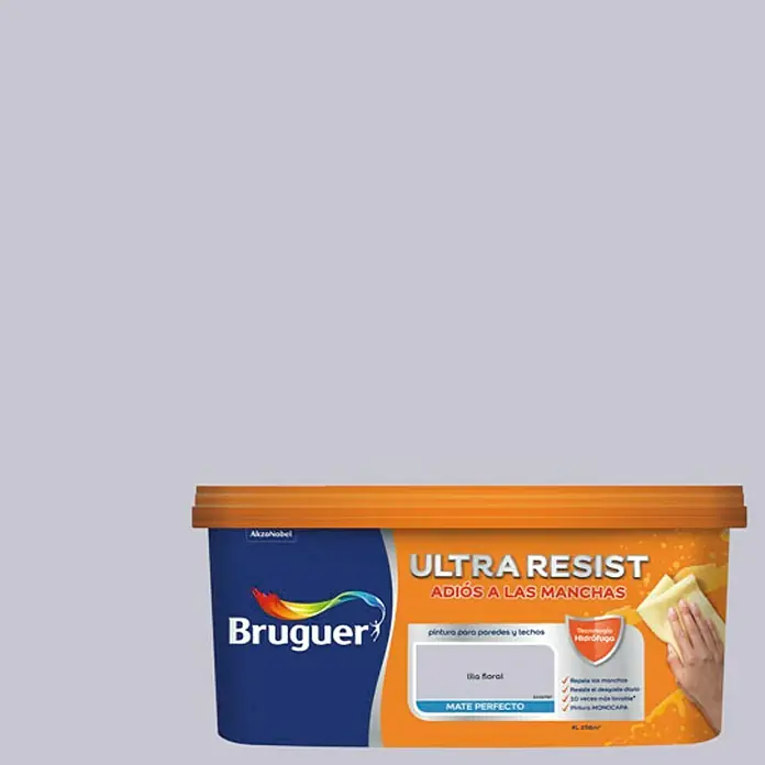 Bruguer Ultra Resist Pintura para paredes - Lila floral, 4 l, Mate