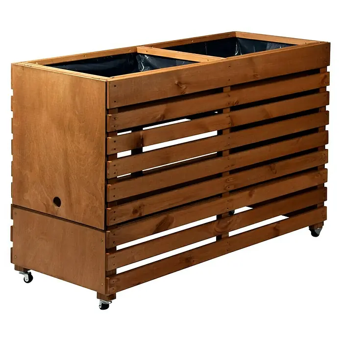 Dobar Hochbeet Rolling Garden - 100 x 50 x 71 cm, Braun, Kiefer - Vorderansicht