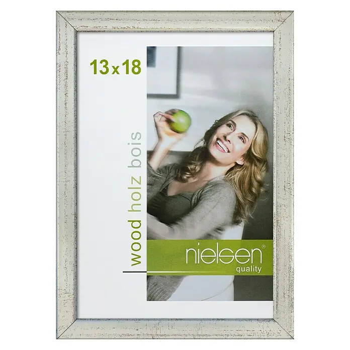 Nielsen Holzwechselrahmen Zoom - Silber, 13 x 18 cm, Holz - Vorderansicht