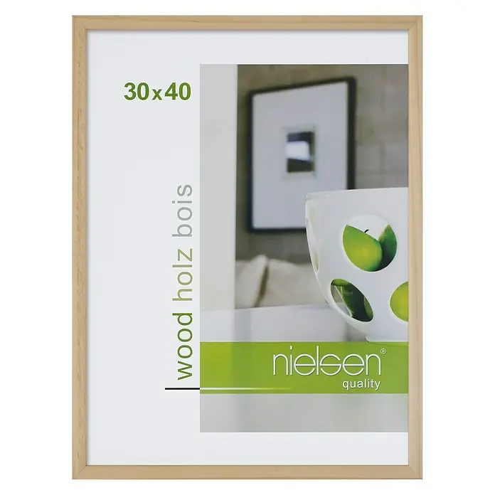 Nielsen Holzwechselrahmen Zoom - Natur, 30 x 40 cm, Holz - Vorderansicht