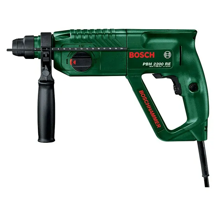 Bosch Bohrhammer PBH 2200 RE - 570 W, Max. Schlagzahl: 5.000/min - Linke Seitenansicht