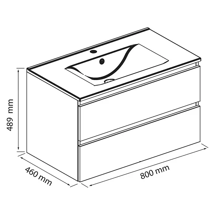 Allibert Badmöbel-Set Alma - 80 cm, 2 -tlg., Weiß, Seidenglanz